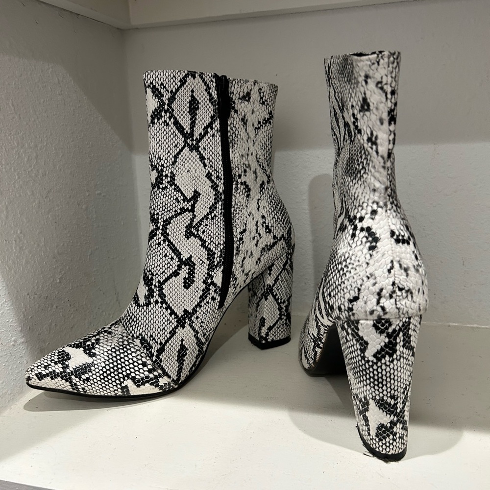 Snake skin booties